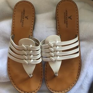White American Eagle Huaraches Slide Sandals